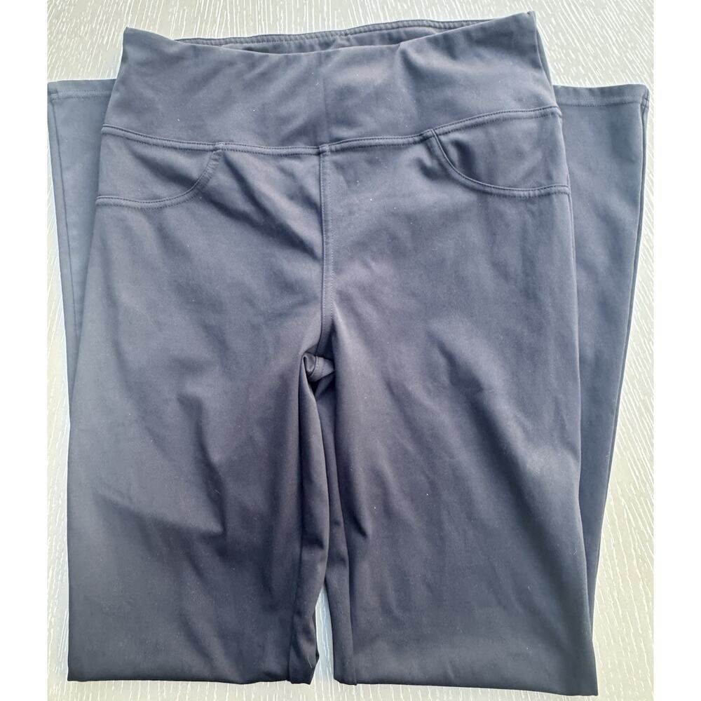 Halara High-Waisted Flare Yoga Pants Black Size Large Regular Athletic Leggings - Picture 4 of 5